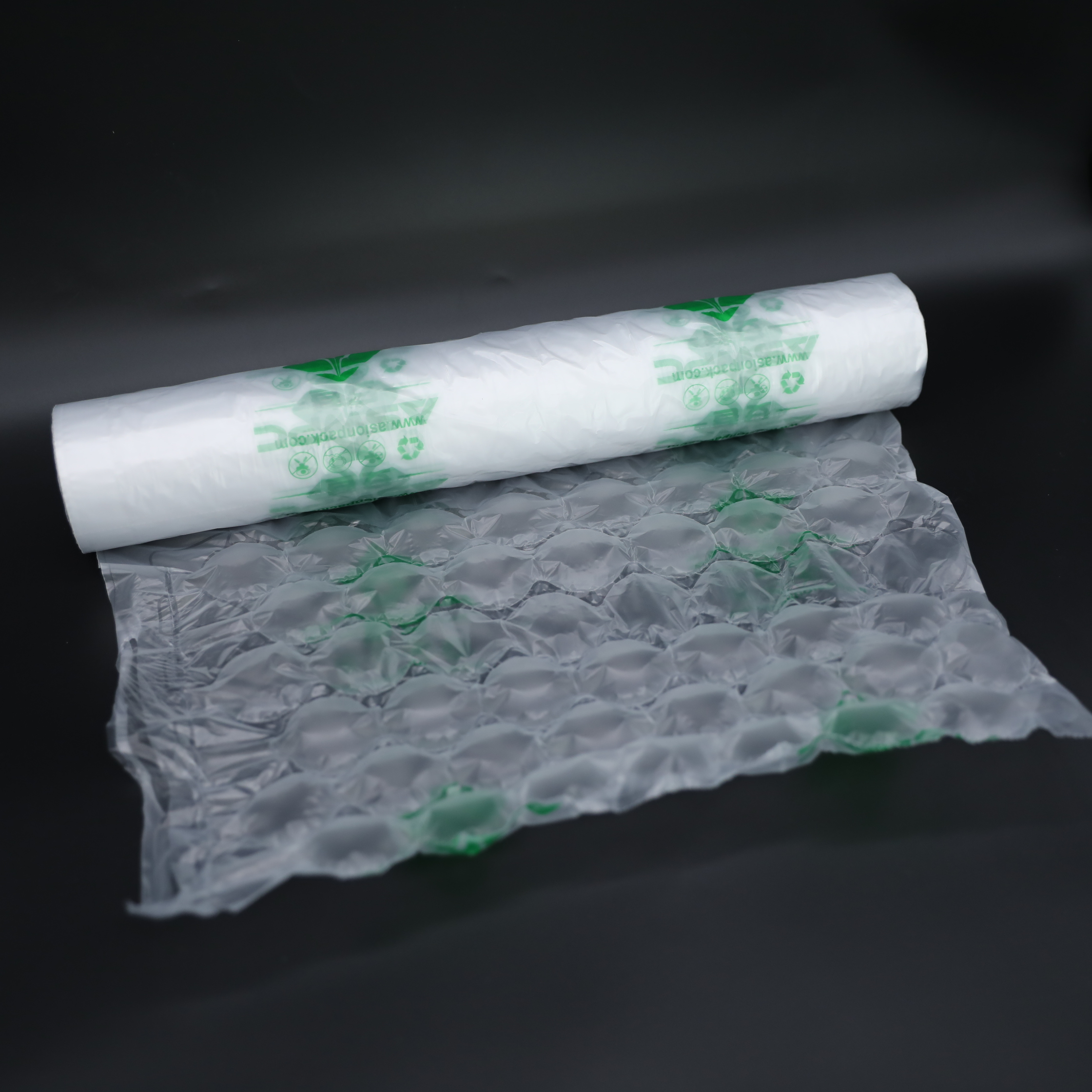 Película de colchón de aire de plástico transparente para productos de vidrio